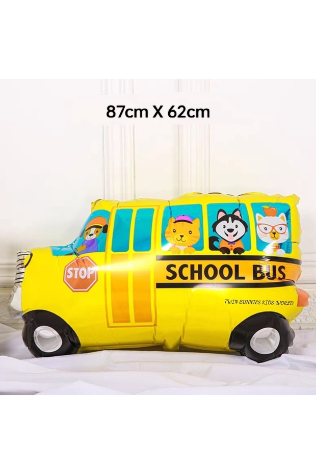 School Bus Cute Yellow Bus Foil Balloon Vehicles