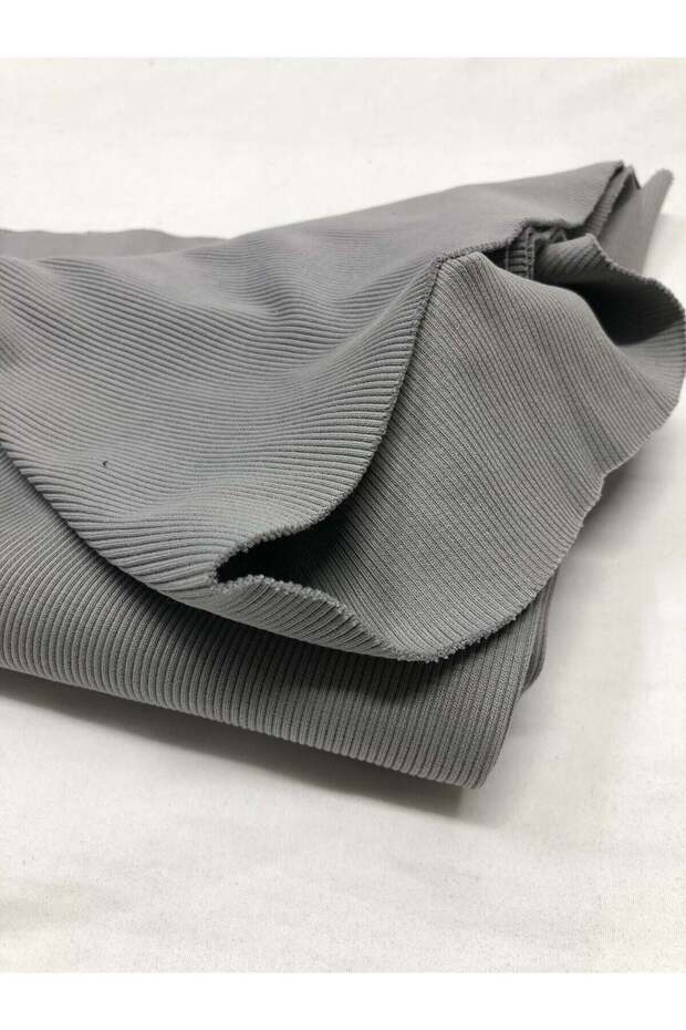 Ribana Ribbed Fabric, Piece 15X120 cm - Gray