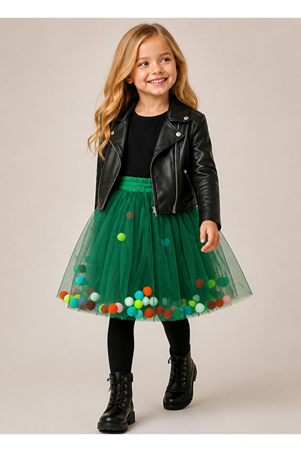 Pompom Tutu Skirt 6638