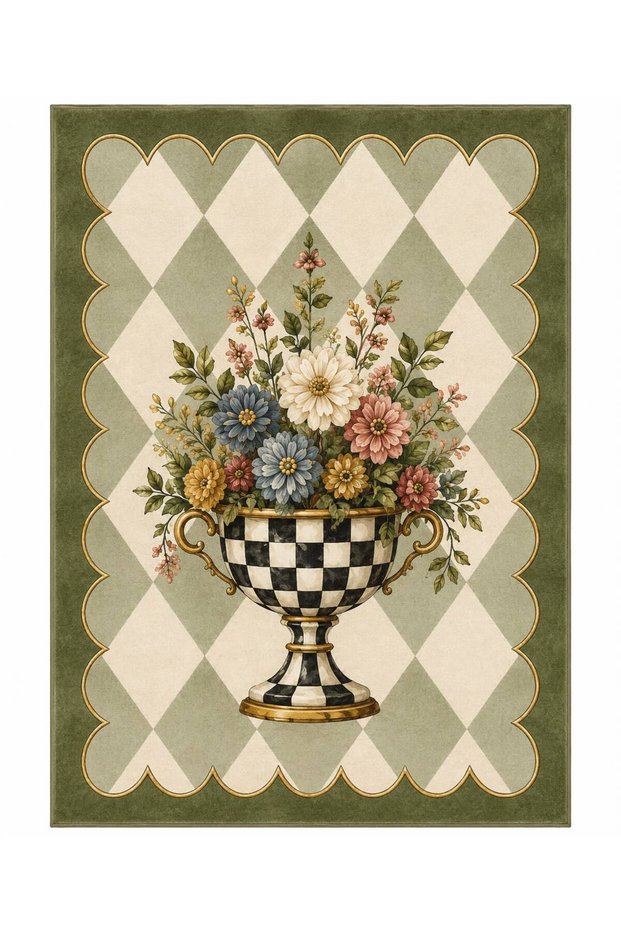Eta Traditional Patterned Modern Woven Base Decorative Carpet Sdtamor2895