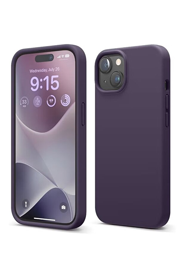 iPhone 15 Liquid Silicone Case - Slim Fit Soft Touch Protective Cover with Microfiber Lining & Camera Protection