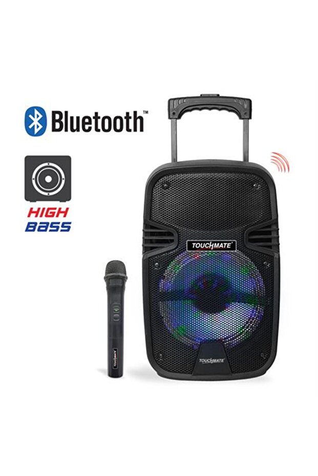 Karaoke Party Trolley Speaker with Wireless Mic, USB, SD, FM, LED & Bluetooth
