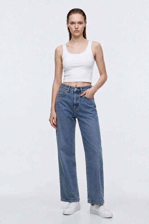 High Waist Straight Jean Pants