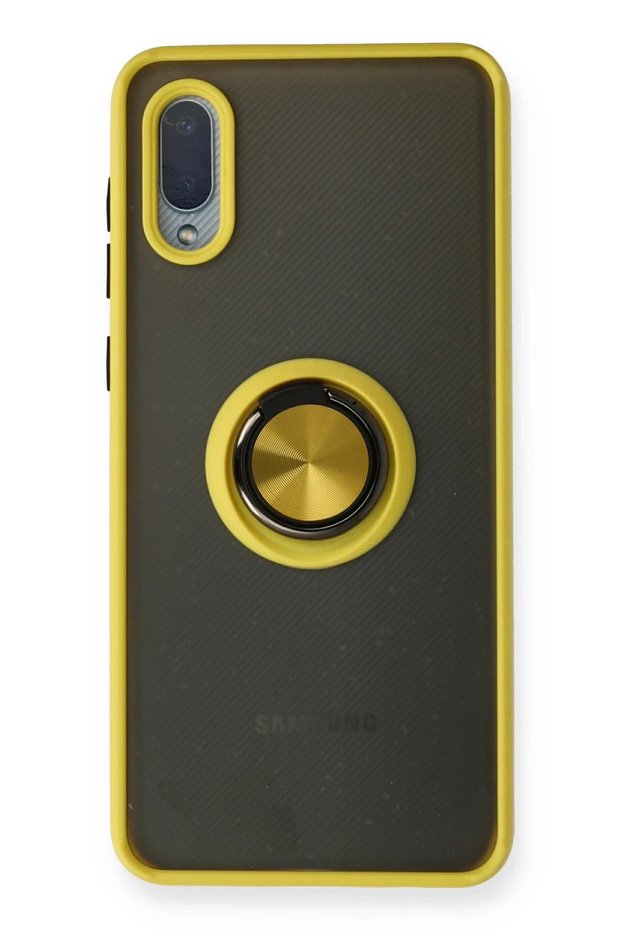 Aconcept Galaxy A02 Case Montreal Silicone Cover with Ring (224044) - Yellow