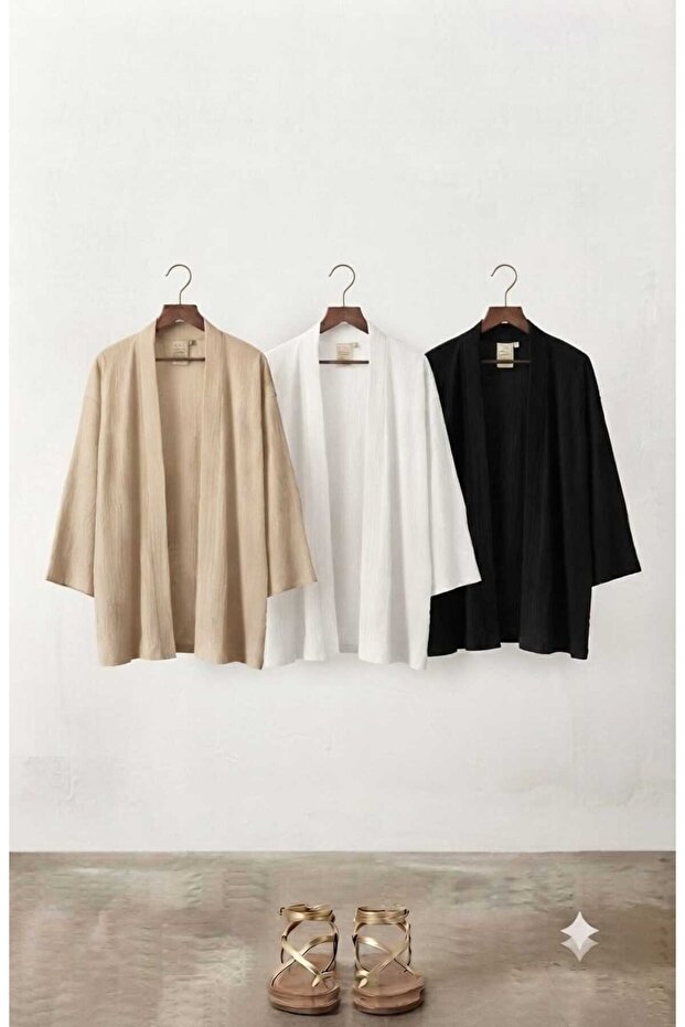 3-Piece Kimono Top Sleeves 45cm Back Length 80cm) Measurements for XL