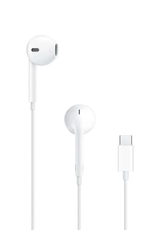 سماعات أذن آبل مع منفذ USB-C باللون الأبيض