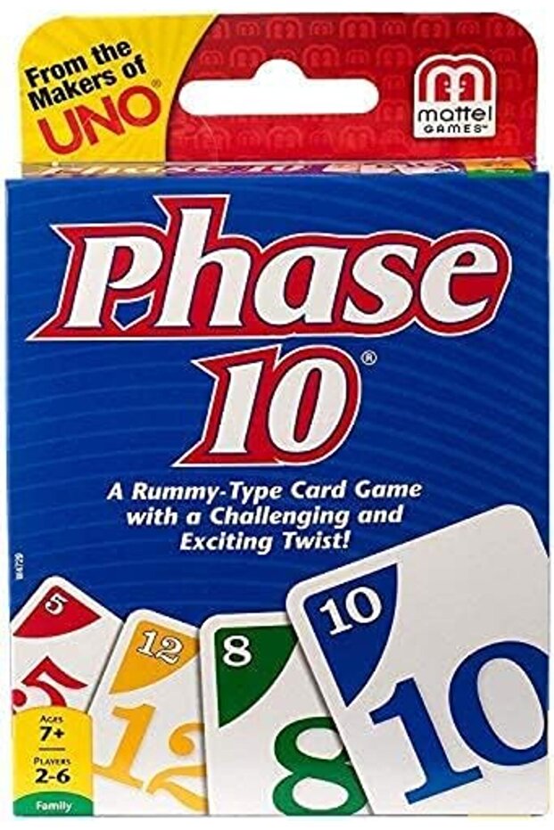 Phase 10 Card Game - Classic Rummy-Style Family Fun (Ages 7+, 2-6 Players)