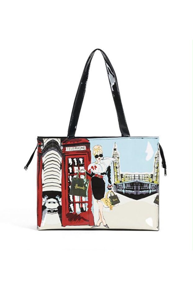 Harrods Logo Shoulder Bag/Shopping Bag with London Cushion - Multiple Colors - Large Size (Approx. Dimensions (38Cm*28Cm*10Cm)