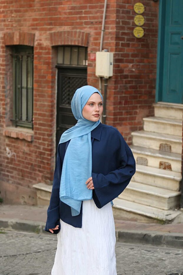 Allure Plain Tencel Shawl - Blue