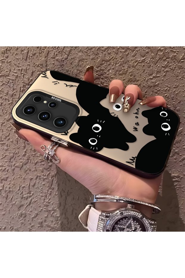 Samsung Galaxy S23 Ultra Compatible High-Quality Fun Black Cat Printed Case