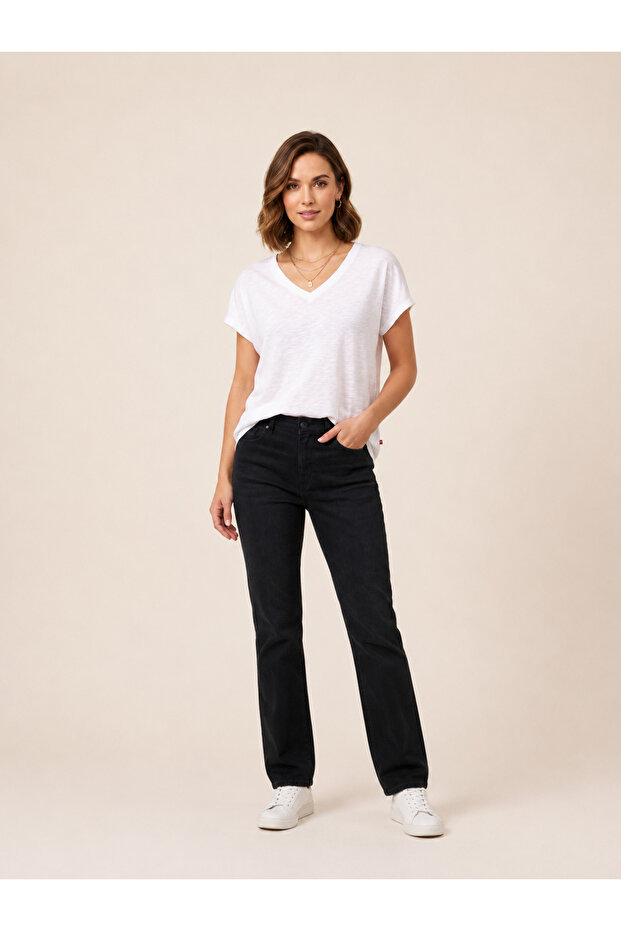 Vi̇goss V-Neck Battal Women's T-Shirt B13161-03132