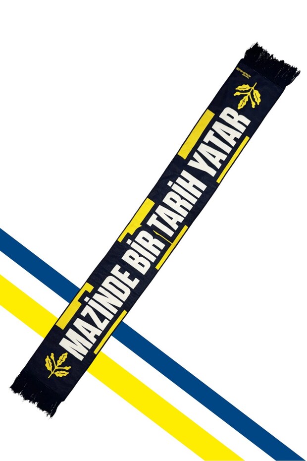 Yellow Navy Blue Palamutlu Unisex Woven Scarf