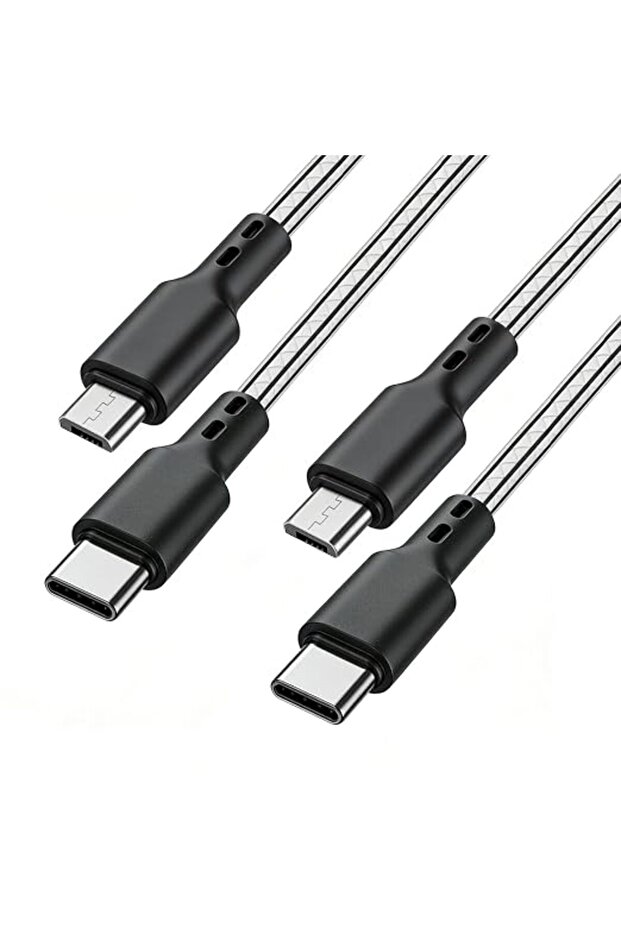 كابل USB A إلى مايكرو USB، 3 أمتار [عبوة من قطعتين] كابلات مايكرو USB، كابلات TPE للشحن السريع ومزامنة البيانات لأجهزة أندرويد الذكية - 4