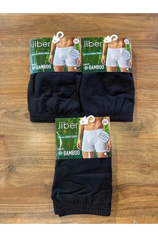 Bamboo Breathable Jacquard Fabric Comfortable Men's Boxer Briefs 3-Pack