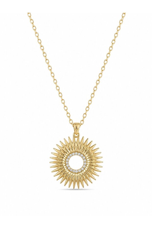 316L Steel Gold Color Chain Zircon Stone Nova Star Model Women's Necklace