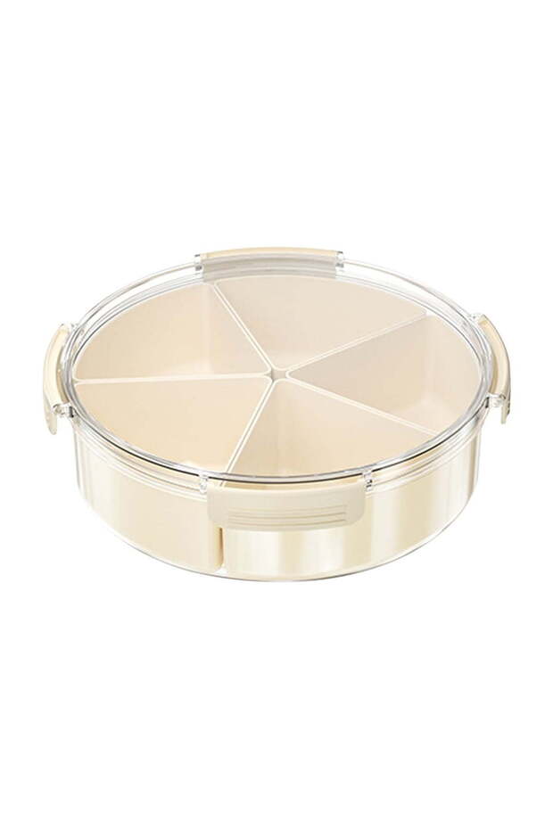 5-Compartment Snack Tray with Lid, Airtight Compartmentalized Food Storage Box for Nuts, Dried Fruit & Candy