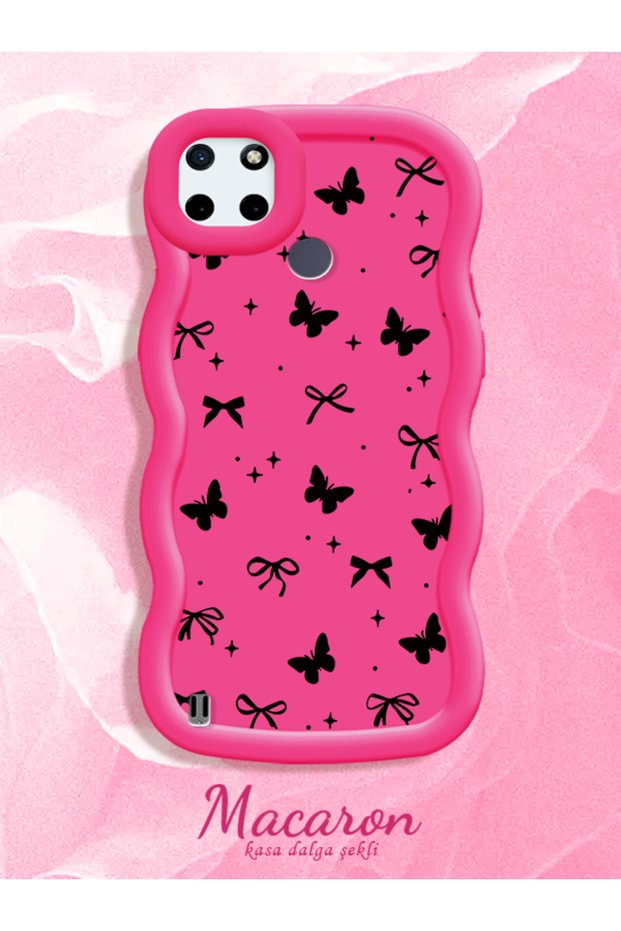 Realme C21Y/C25Y Compatible Thin Butterfly Bow Printed Soft Structure Daily Use Phone Case