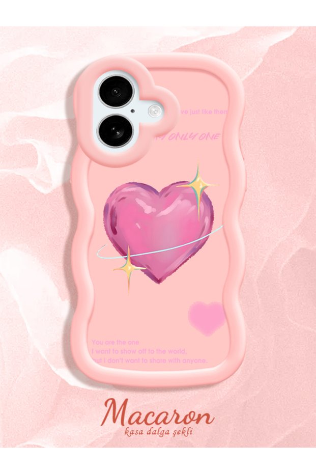 iPhone 17 Compatible Silicone Phone Case with Sweet Pink Heart Motifs, Three Color Options
