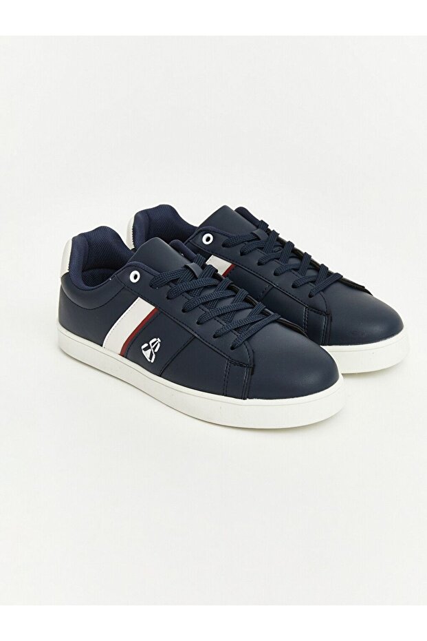 Lcw Steps Navy Blue Leather Look Men's Sports Shoes