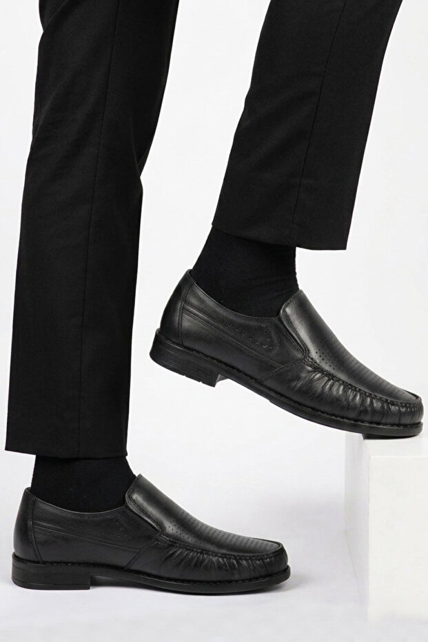 Men's Genuine Leather Classic Casual Shoes Comfortable Fit Black Sensitive 3607-1 m