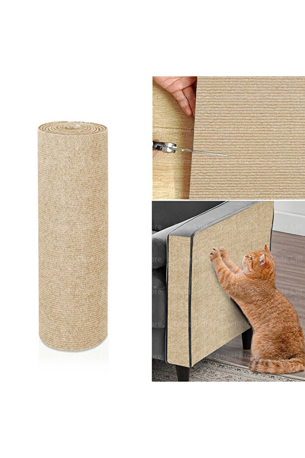 Khaki 40x300cm Cat Scratcher Sofa Protector Cats Scratcher Pad Board Protection Trimmable Self-adhes