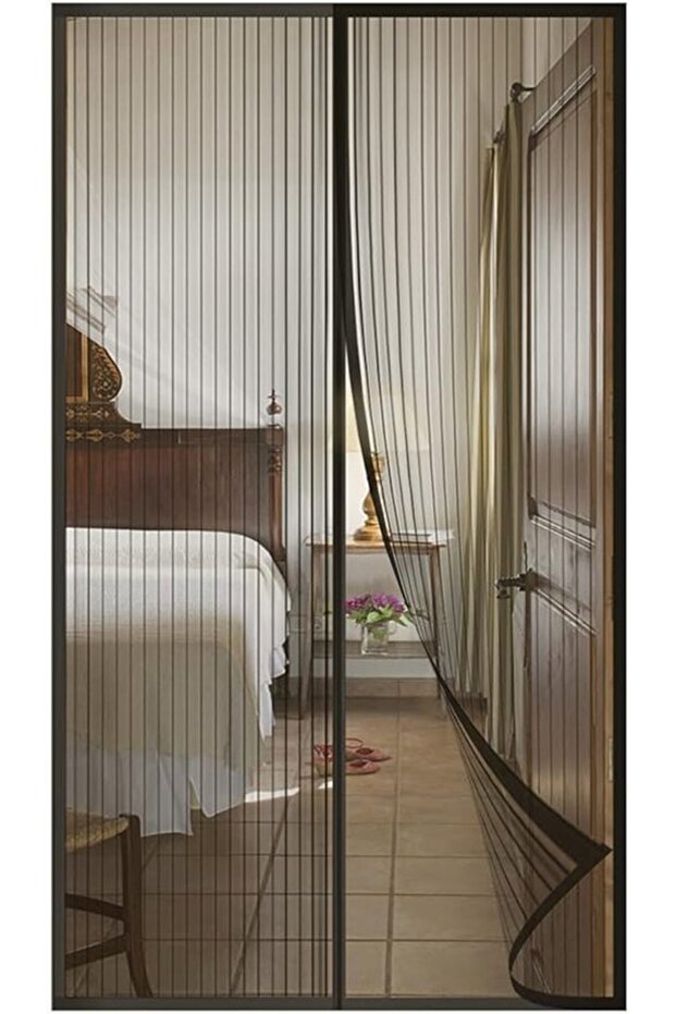 Magnetic Fly Screen for Sliding Doors/Window Doors, Anti-Fly Curtain, Insect Mesh, No Drilling Required (120x210cm, black)