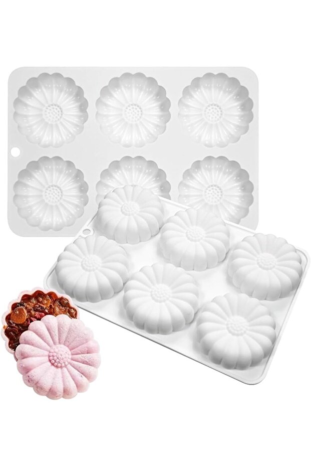 3-Piece Silicone Chocolate Candy Mold, Non-stick Daisy Silicone Baking Mold, BPA-Free, Soft Candy Mold, Suitable for Chocolate Cakes, Jelly, Puddings