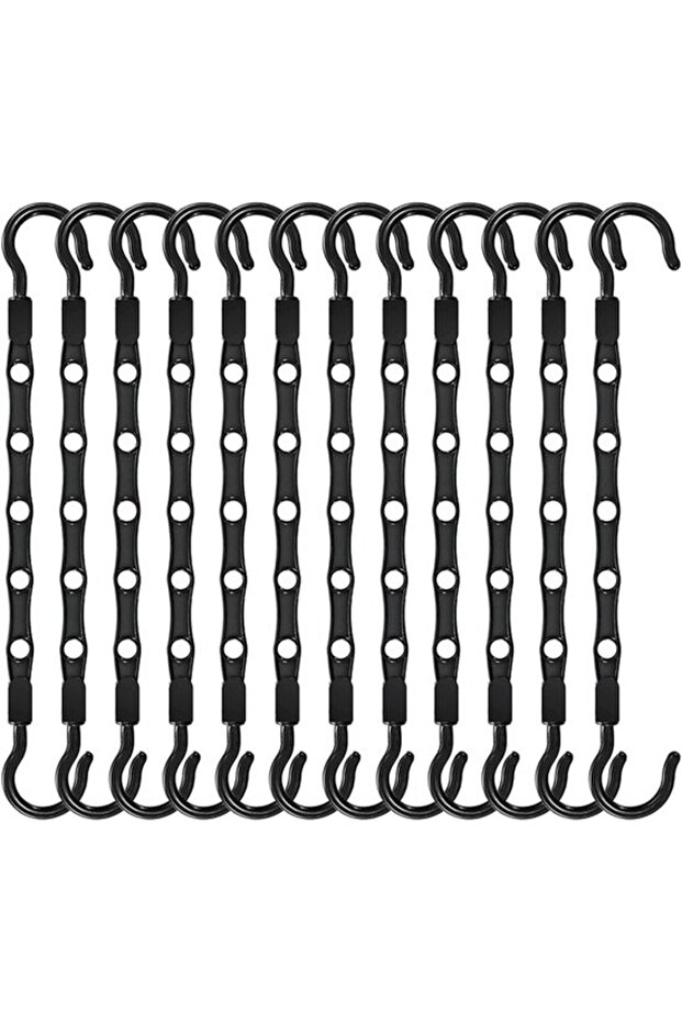 12 Hangers - Space - Saving Hangers - Wardrobe Storage Rack - Multifunctional Hangers - Sturdy Plastic - Non - Slip - Practical Wardrobe Hangers -...