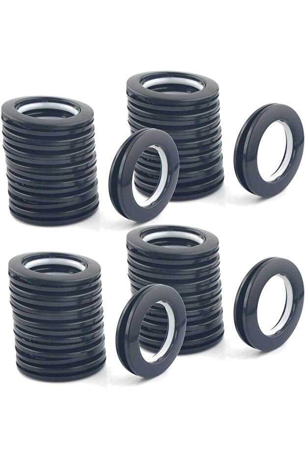 32-pack of curtain eyelets, 1-9/16 inch (40 mm) inner diameter (black)