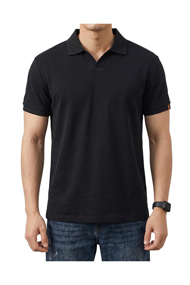 Men's Cotton Open Collar Commuter Short Sleeve Polo Shirt