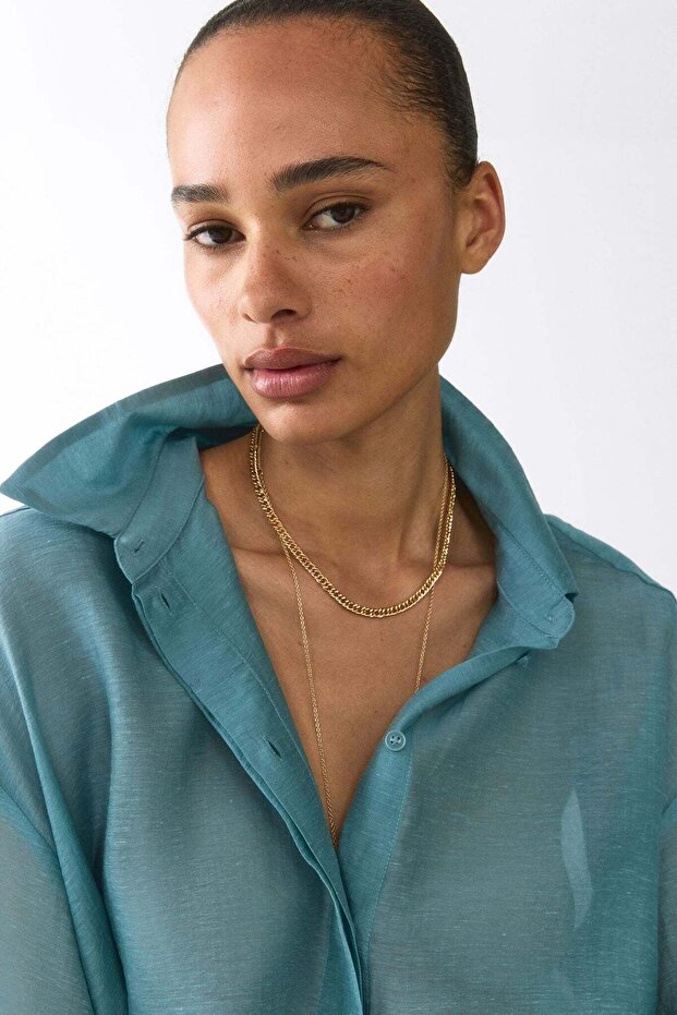 Linen-blend shirt