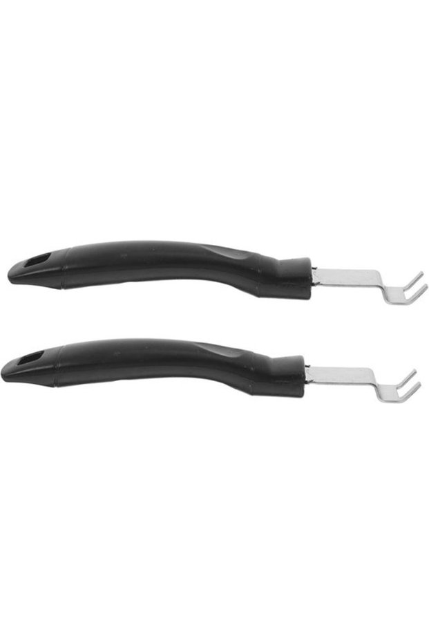 2 pieces Anti-burn clamp, barbecue tongs, anti-burn clamp for steaks with handle, barbecue grill tool, PP, black