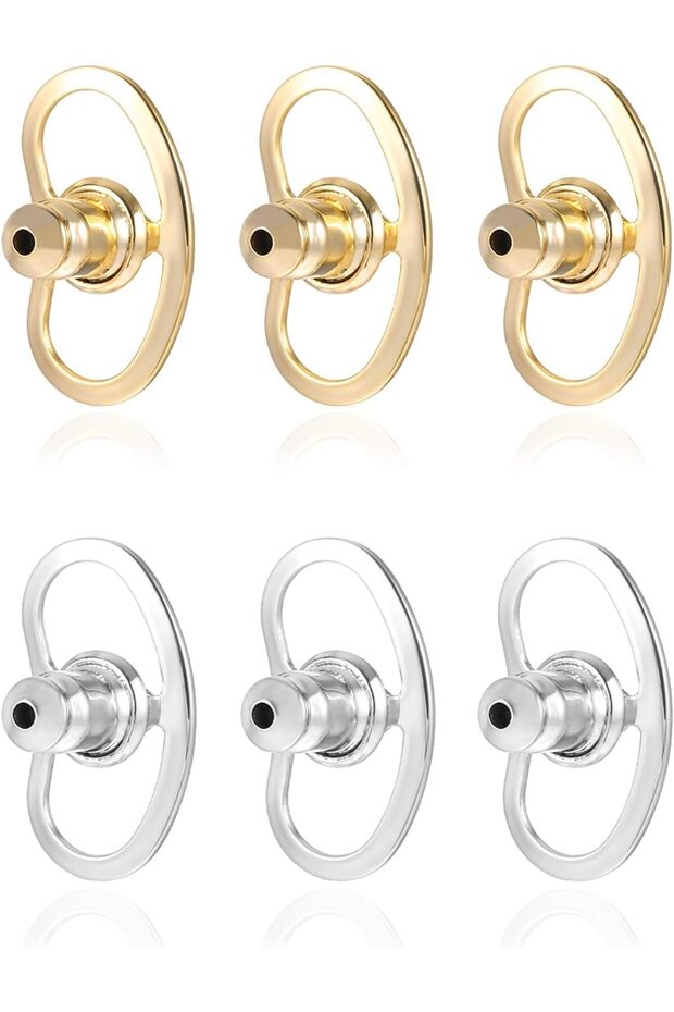 6 earring back inserts, earring accessory support lifter replacement kit