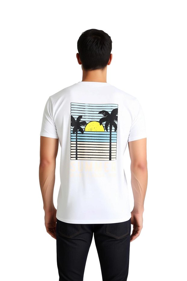 Men's Retro Nostalgia Printed T-Shirt Miami Florida Themed Daily Casual Fit Modern Stylish Comfortable