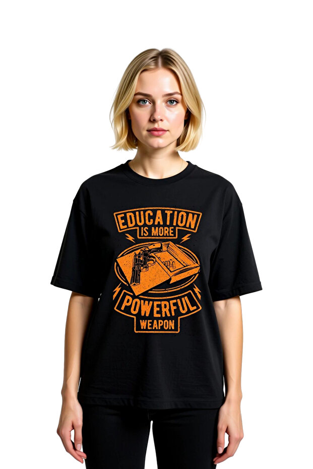 Training Power Weapon Written Design Printed Women's Oversize T-Shirt