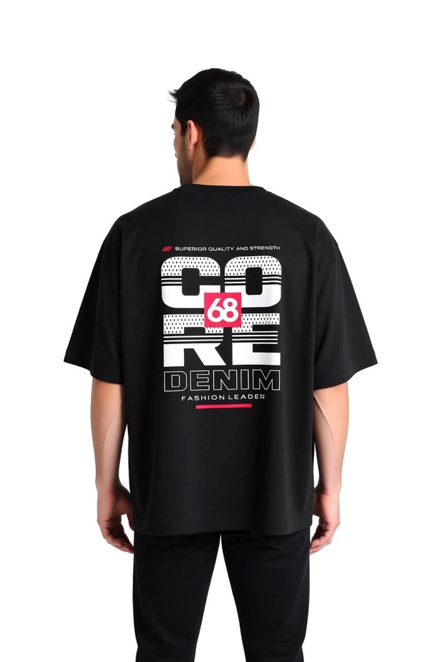 Men's Oversize T-Shirt 100% Cotton Denim Fashion Leading Printed Retro Style Daily Comfortable Fit Casual