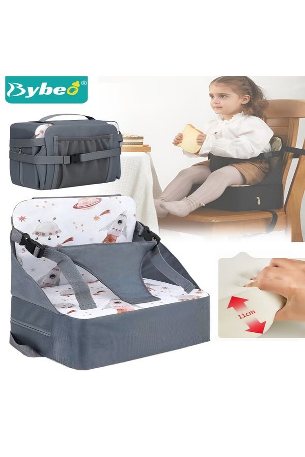 Baby Booster Seat, Baby Portable High Chair, Toddler Chair Seat with Adjustable Straps, Baby Sit Up Seat, Travel Harness Seat for Toddlers Ages 6 Months+, Compact and Foldable