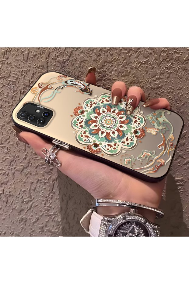 Samsung Galaxy A51 4g Compatible Traditional Dunhuang Motif Silicone Phone Case, Shockproof