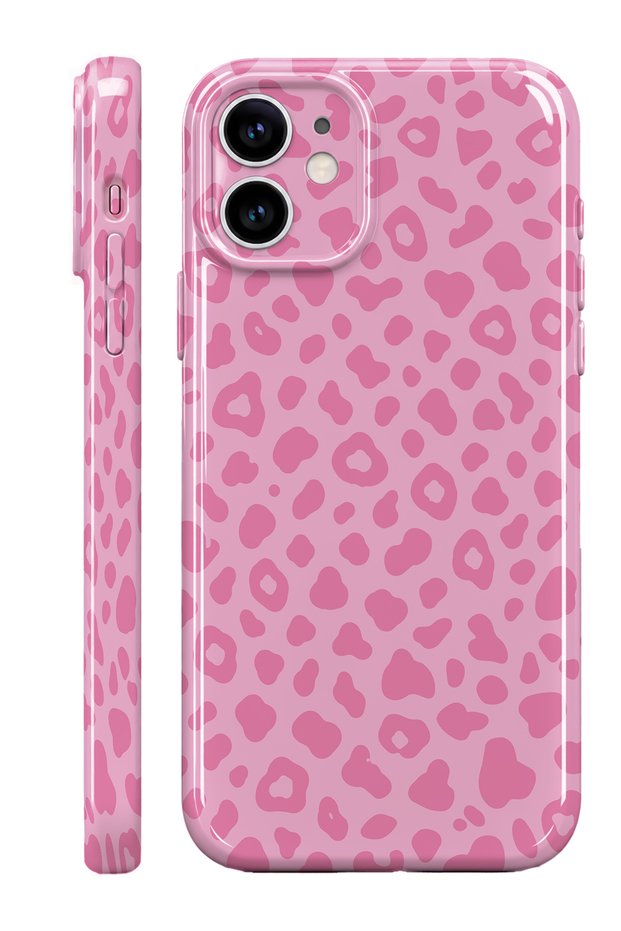 iPhone 11 Pink Leopard Protect Slim Glossy Full Covering Print Camera Protected Phone Case
