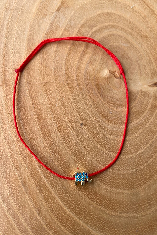 Red Rope Zircon Elephant Adjustable Rope Bracelet
