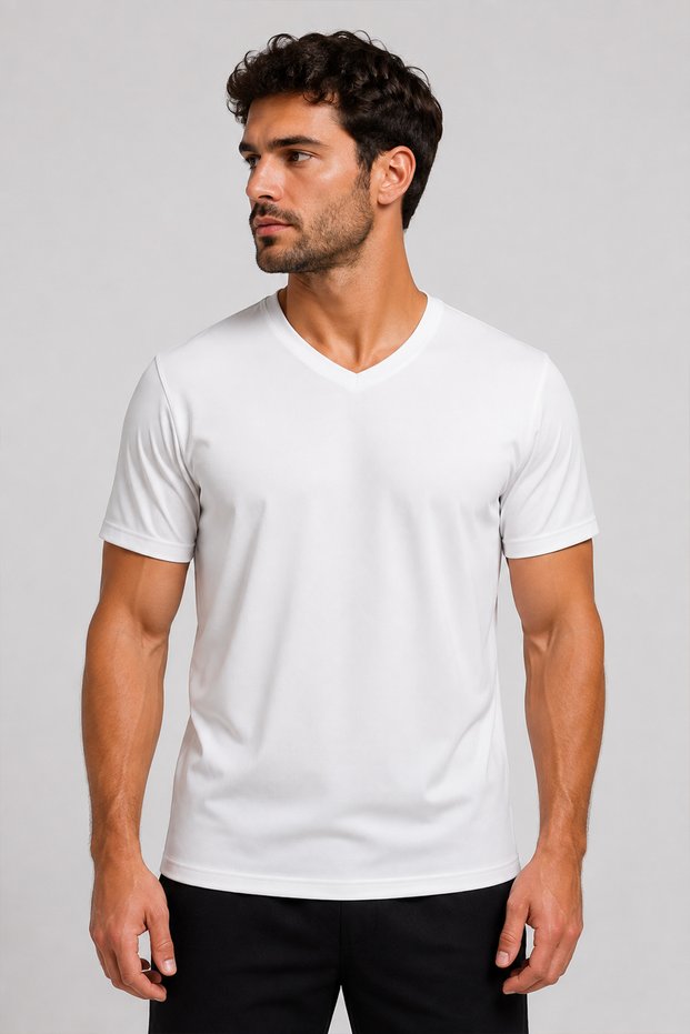 Unisex V-Neck Oversize T-Shirt Women's Men's Relaxed Fit Short Sleeve 100% Cotton V-Neck T-Shirt