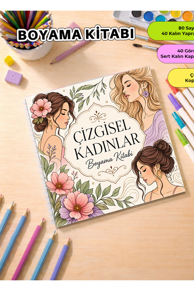 Linear Drawing Coloring Book for Women – 21X20 cm I 40 Visuals I for Children and Adults