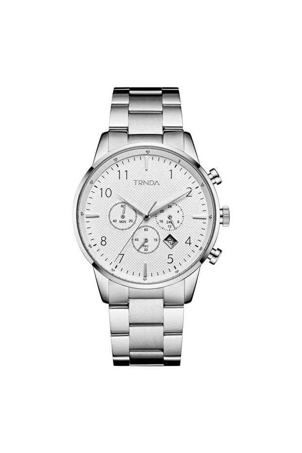 Men's Stainless Steel Watch, Silver Dial | Trn-Ss43mm