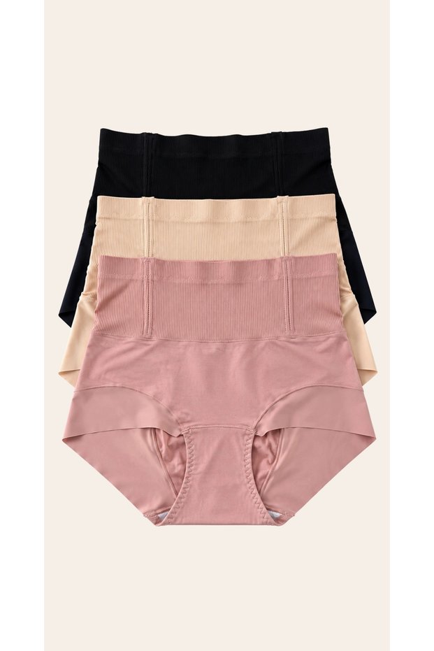 3-Piece Women's High Waist Corset Panties - Gathering and Shaping Corset Panties Set