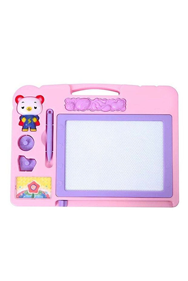 2 in 1 Double Sided writing board Toy | Magnetic Drawing Slate Whiteboard and Blackboard with Chalk, Duster and Stylus for early Childhood Education