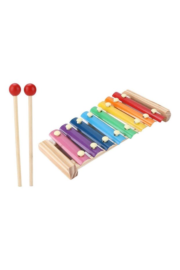Wooden Xylophone for Kids – Rainbow Musical Instrument Toy with 2 Mallets | Educational Glockenspiel for Toddlers & Babies | Montessori Percussion Set for Early Learning, Rhythm & Motor Skills