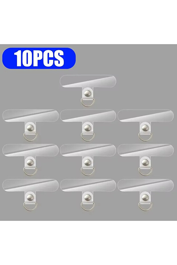 10PCS Universal Transparent Detachable Phone Lanyard Clips Card Wrist Cord Straps Patchs for Ip...