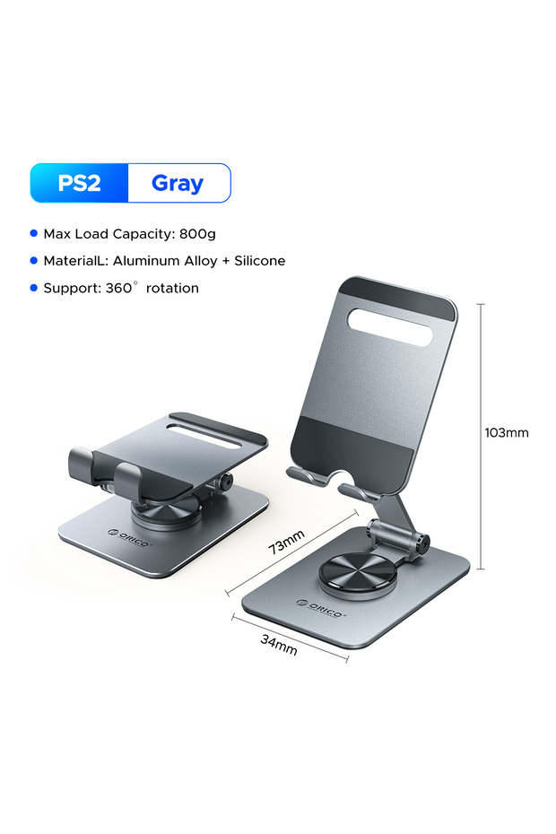 Orico Gay ORICO Aluminum 360 Rotation Mobile Phone Holder Universal Bracket Folding Dual-Axis Alloy