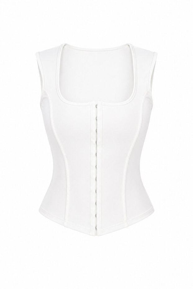 U-Neck Snap Button Blouse