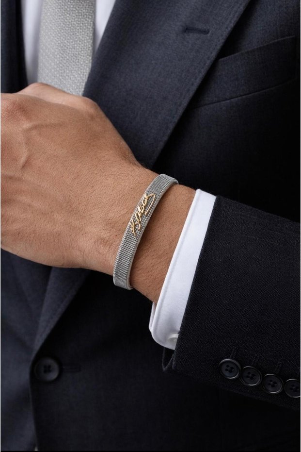 Ataturk Signed Steel Bracelet (Gray Color)